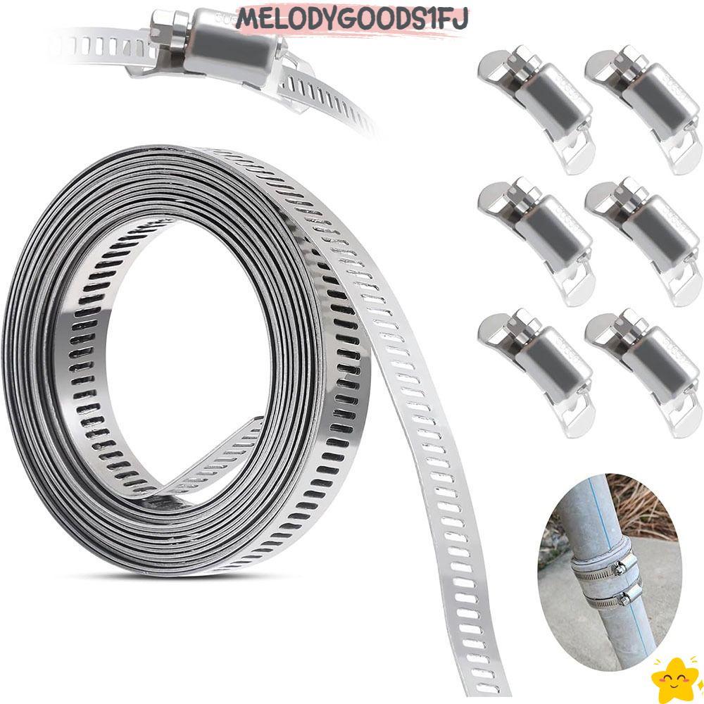 MELODYGOODS1FJ สายรัดแคลมป์ท่อ, แคลมป์ท่อสแตนเลส 304 ขนาดใหญ่, แคลมป์ปรับยึดยึดสาย