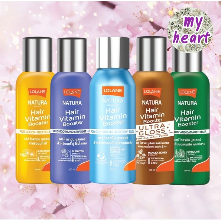 Lolane Natura Hair Vitamin Booster For Smooth/Oily Roots/Color Treated/Dry And Damaged/Ultra Gloss 100 ml อาหารผมสำหรับท