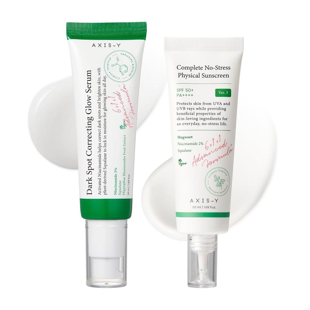 AXIS-YNiacinamidecareDuo-SPF50OTC-RegulamentMineralครีมกันแดด&DarkSpotCorrectingGlowSerum-ExclusionV