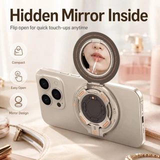 INOVAGEN ที่วางแหวนแม่เหล็ก 4-in-1 พร้อมกระจกซ่อน, ปุ่มบรรเทาความเครียด Fidget, แม่เหล็กสองด้าน,360° หมุน ขาตั้งกริป ปรับได้ สําหรับอุปกรณ์เสริมสมาร์ทโฟน