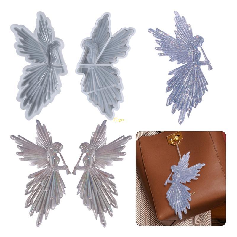 Flgo Girl พร้อมกระจกนางฟ้าขลุ่ย Shiny Resin Mould DIY เครื่องประดับหัตถกรรม