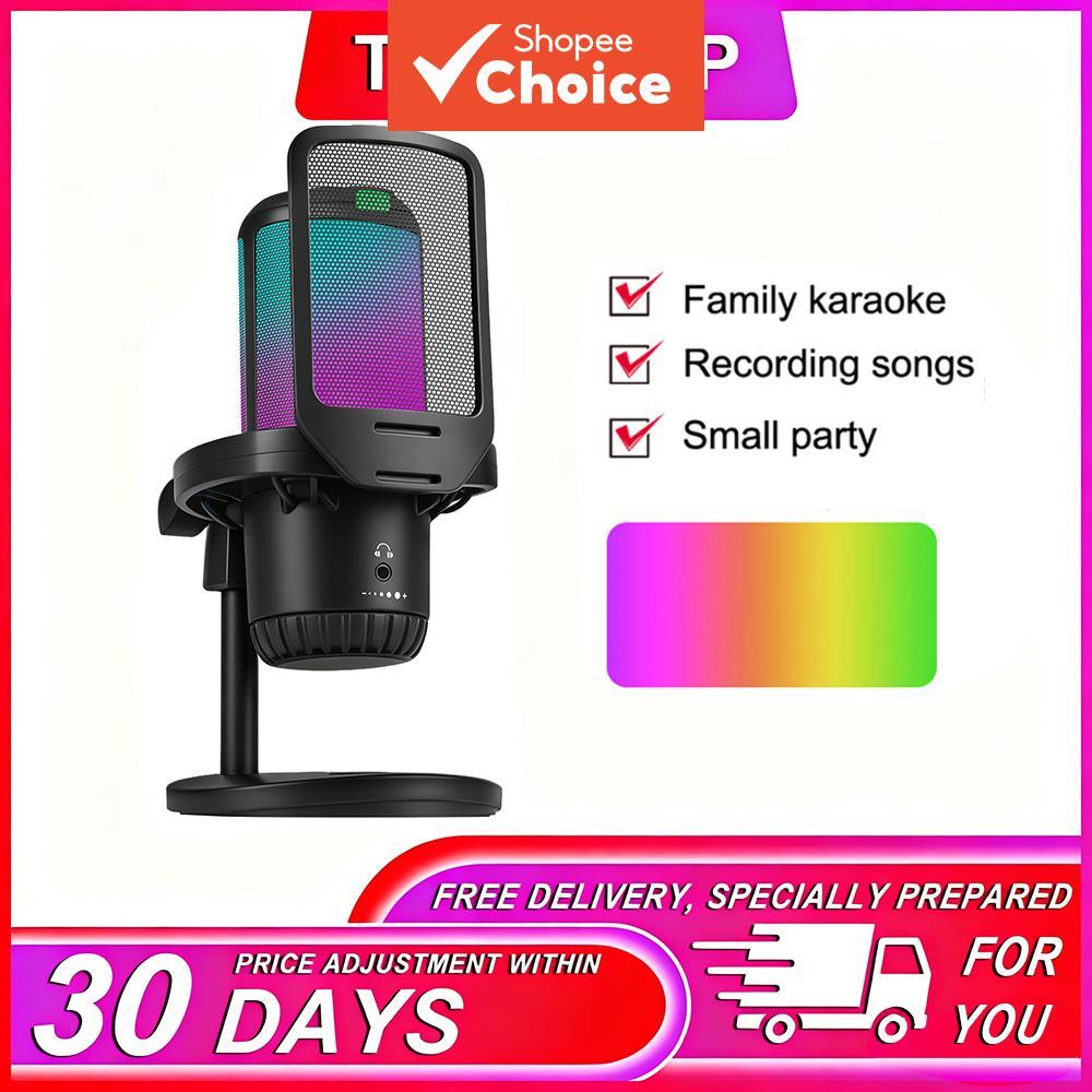 TAVISOP USB Gaming Microphone Condenser Mic with Mute Pop Filter