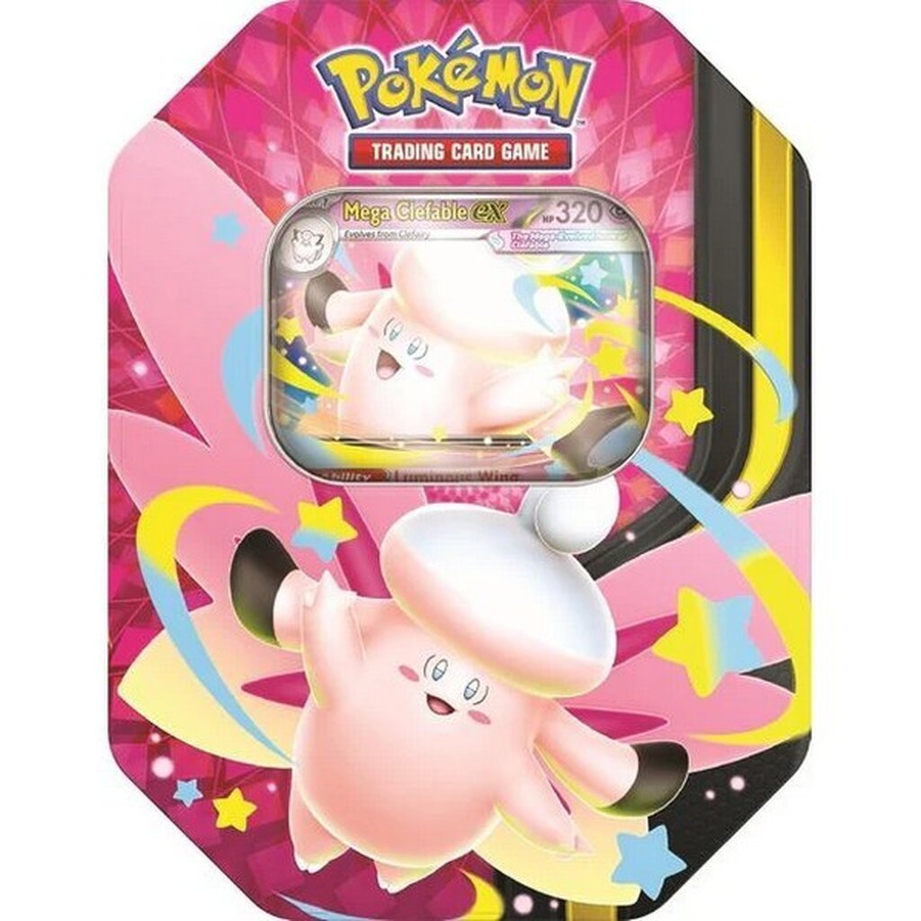 Pokemon ENG Mega Moonlit Tin Mega Clefable ex 196214155879B (การ์ดโปเกมอน)