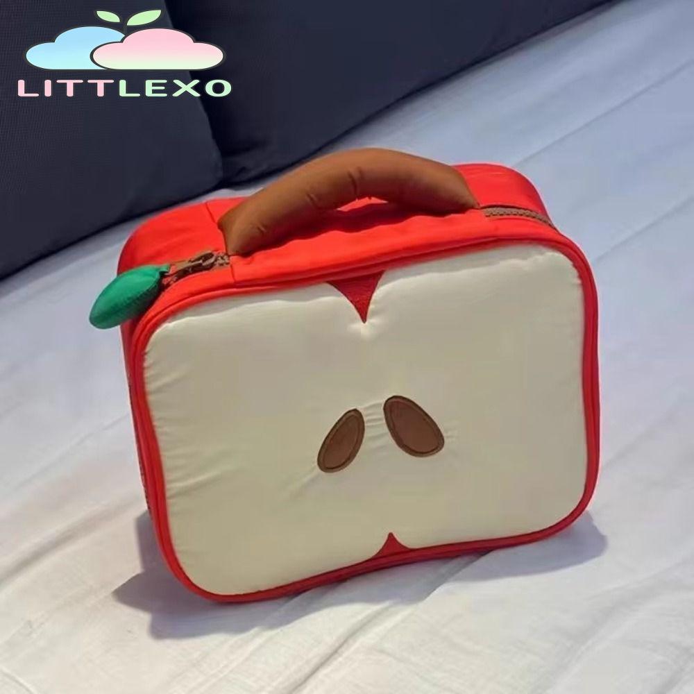 LITTLEX กระเป๋าแต่งหน้าพร้อมช่องใส่ของ กระเป๋าเดินทางแบบพกพา ลายน่ารัก น้ําหนักเบา ที่เก็บของขนาดใหญ่ Pounch ผู้หญิง