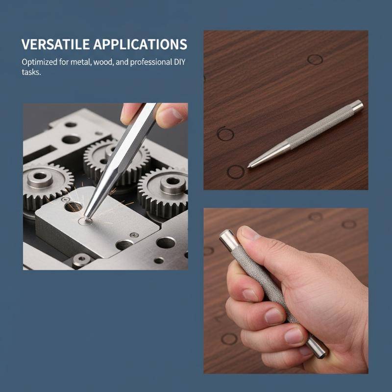 VHDD ความแข็งสูง Center Punch Non-slip Handle Tapered Punch Point Punch Locator เจาะโลหะ Mark Center