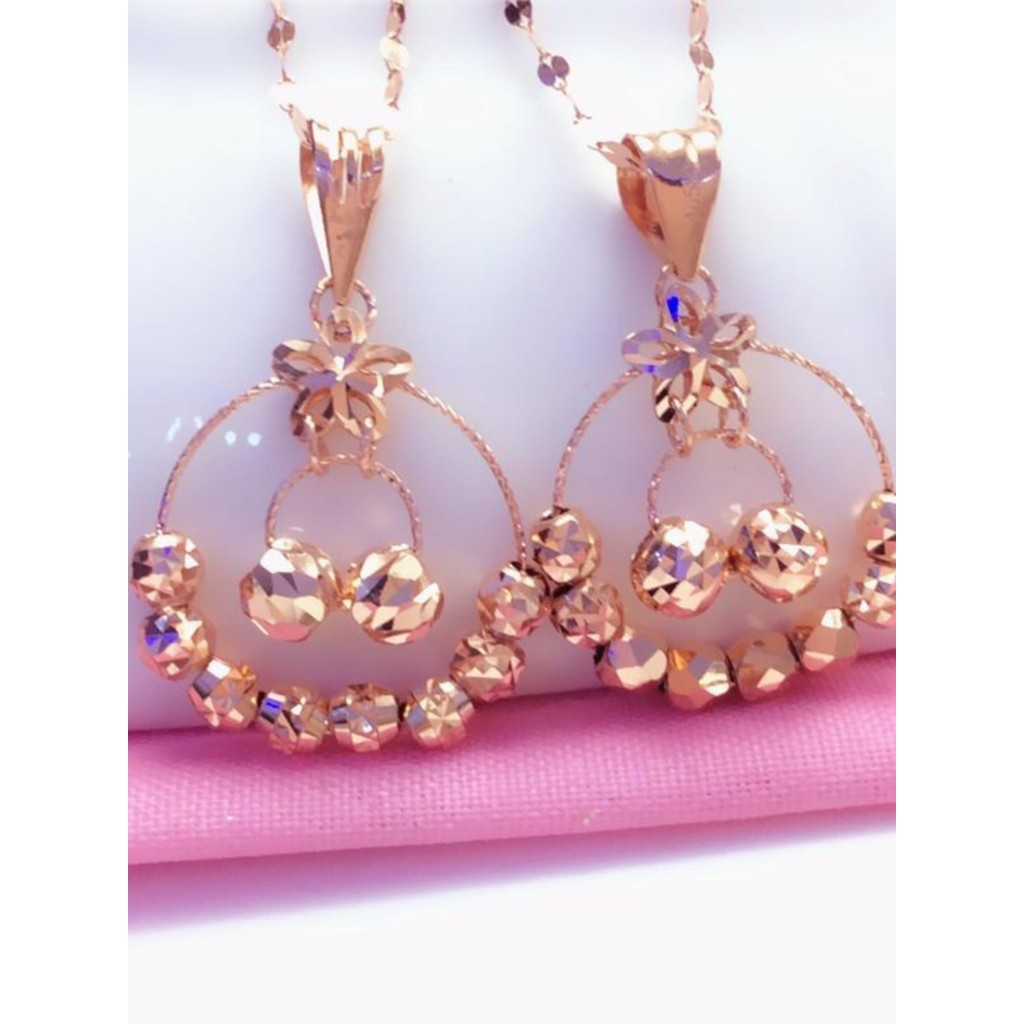 Kamashana Pure รัสเซีย 585 สุภาพสตรีสร้อยคอทองคําสีม่วงจี้ลูกปัดคู่ชุบ 14k Rose Gold ฟรีแฟน
