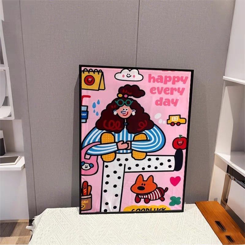 30x40x0.9 ซม.Dopamine สีการ์ตูน Healing สไตล์ Art เดสก์ท็อปภาพวาดตกแต่งห้องนั่งเล่นห้องนอนตกแต่งภาพวาด Wall โปสเตอร์ Wall Art พื้นหลังแขวนผนังภาพวาด