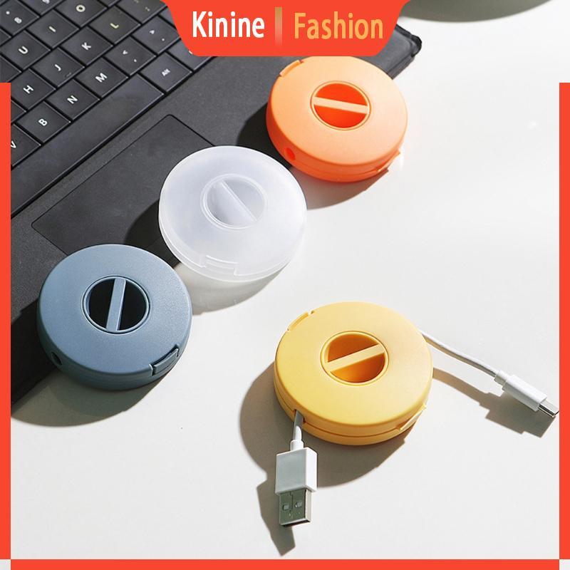 KIN ขนาดเล็กแบบพกพารอบหมุนได้ลวดจัดเก็บข้อมูลสาย USB การจัดการการจัดเก็บโทรศัพท์มือถือสายชาร์จ Winder Bo