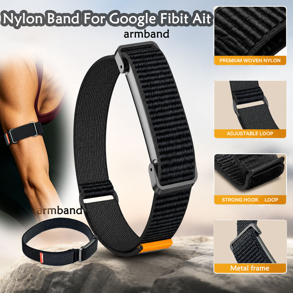 สายไนลอนเป็นมิตรกับผิวสําหรับ Google Fitbit Air Unisex Breathable Light และ Graceful Nylon Band สําหรับ Google Fitbit Air สวมใส่ทุกวัน