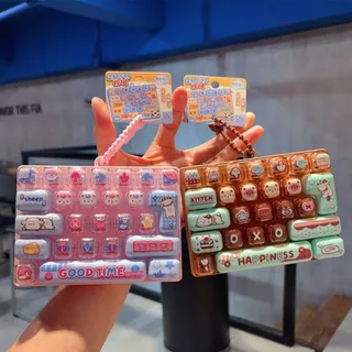 หยาบคาย ของเล่นปุ่มบีบอัด,26-คีย์ออกแบบน่ารักมินิคีย์บอร์ดจี้,มินิพวงกุญแจใสแบบ คู่-โทน จําลองแป้นพิมพ์แป้นพิมพ์พวงกุญแจกระเป๋าอุปก
