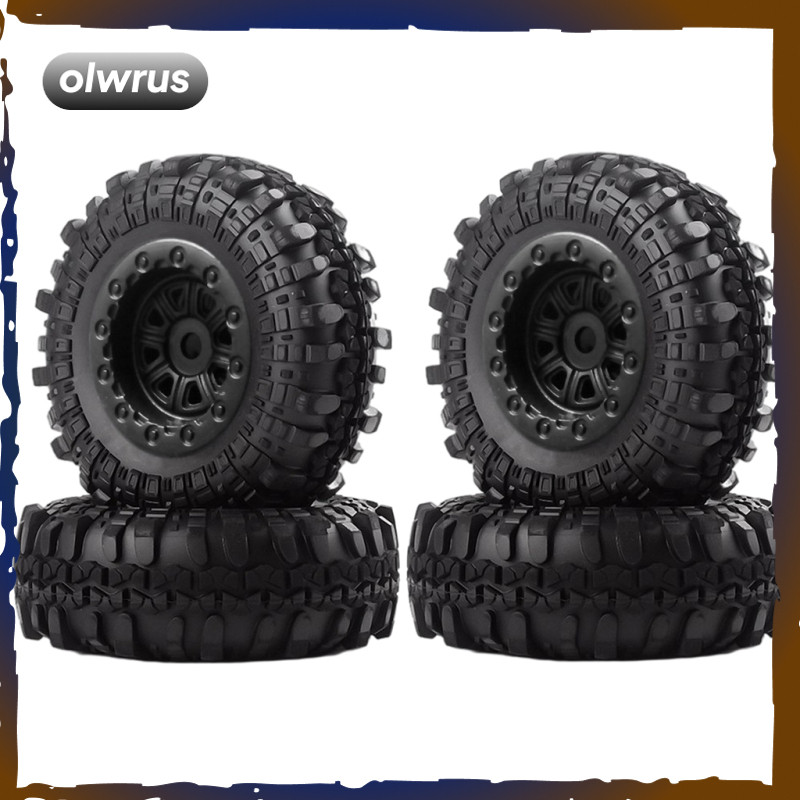 RC ยาง 4 ชิ้นล้อ Tyres ยาง /24 Scale RC Crawler Off- สําหรับ Axial SCX24 1/24 Scale RC รถ