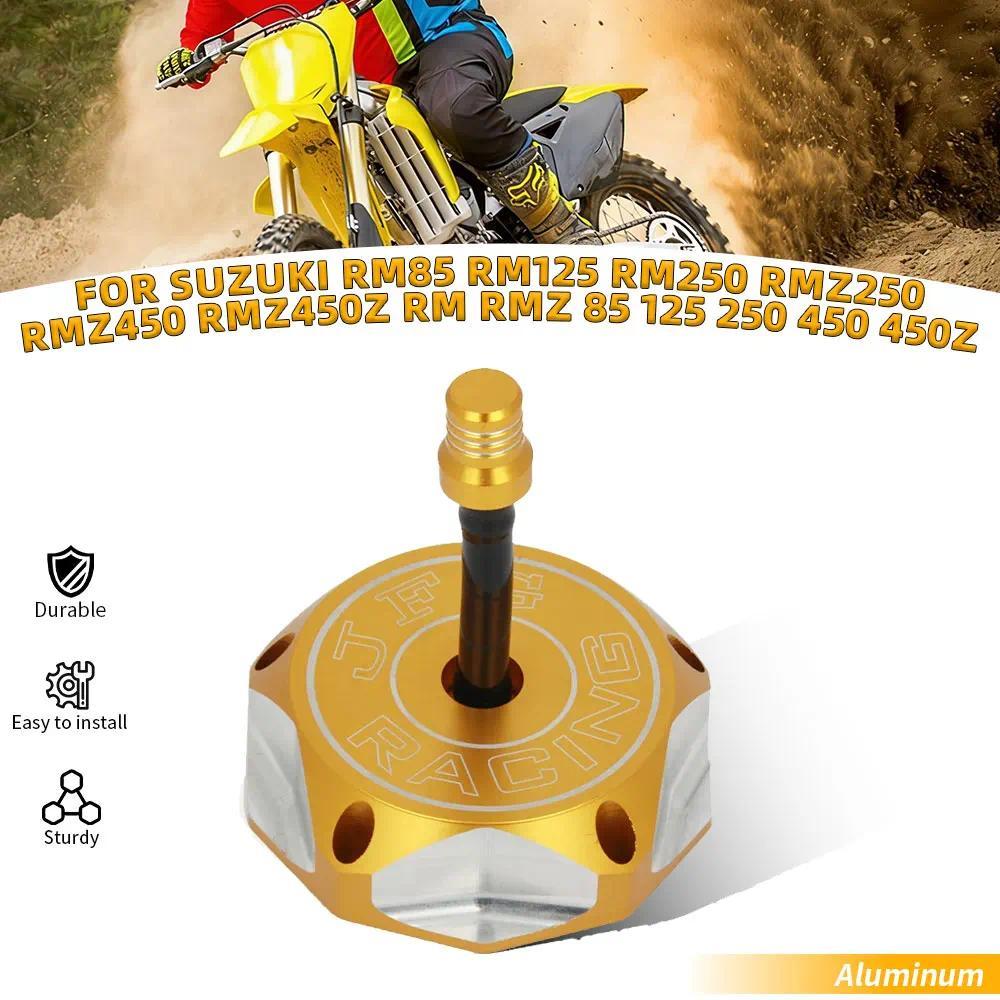 Vรถจักรยานยนต์ CNC ถังแก๊สฝาครอบสำหรับ SUZUKI RM85 RM125 RM250 RMZ250 RMZ450 RMZ450Z ฿ RMZ 85 125 25