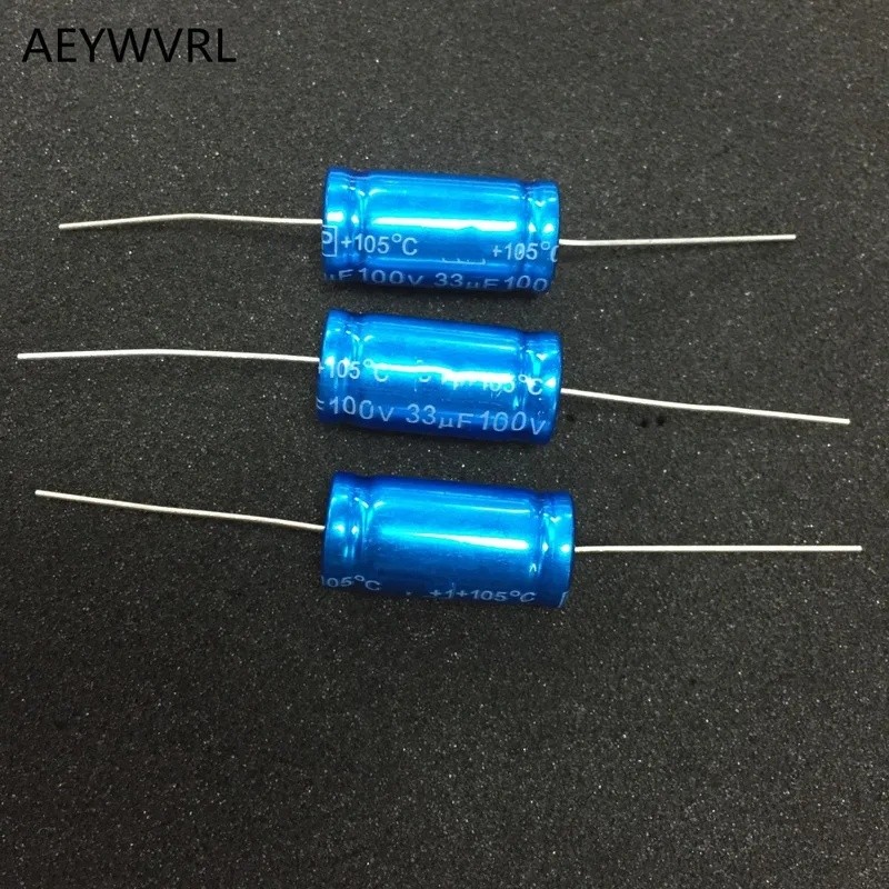 20PCS 33UF 100V ตัวเก็บประจุ axial fever 100V33UF 13*26 มม.