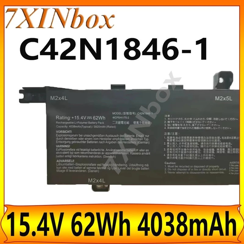 7XINbox C42N1846-1 15.4V 62Wh 4038mAh แบตเตอรี่แล็ปท็อปสําหรับ ASUS ZenBook Pro Duo UX581 UX581G UX5