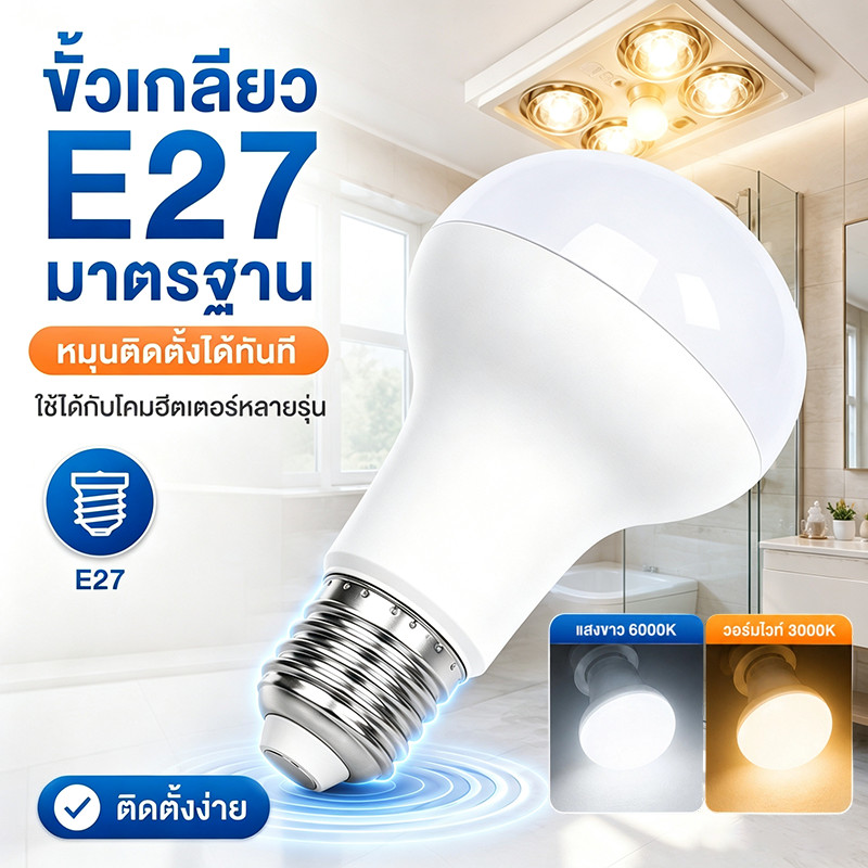 หลอดไฟ LED รุ่นใหม่ 15W 30W สว่างจัด ประหยัดพลังงาน90% ไม่แสบตา อายุยาว ขั้วเกลียว E27 ใช้งานบ้านทั่วไป
