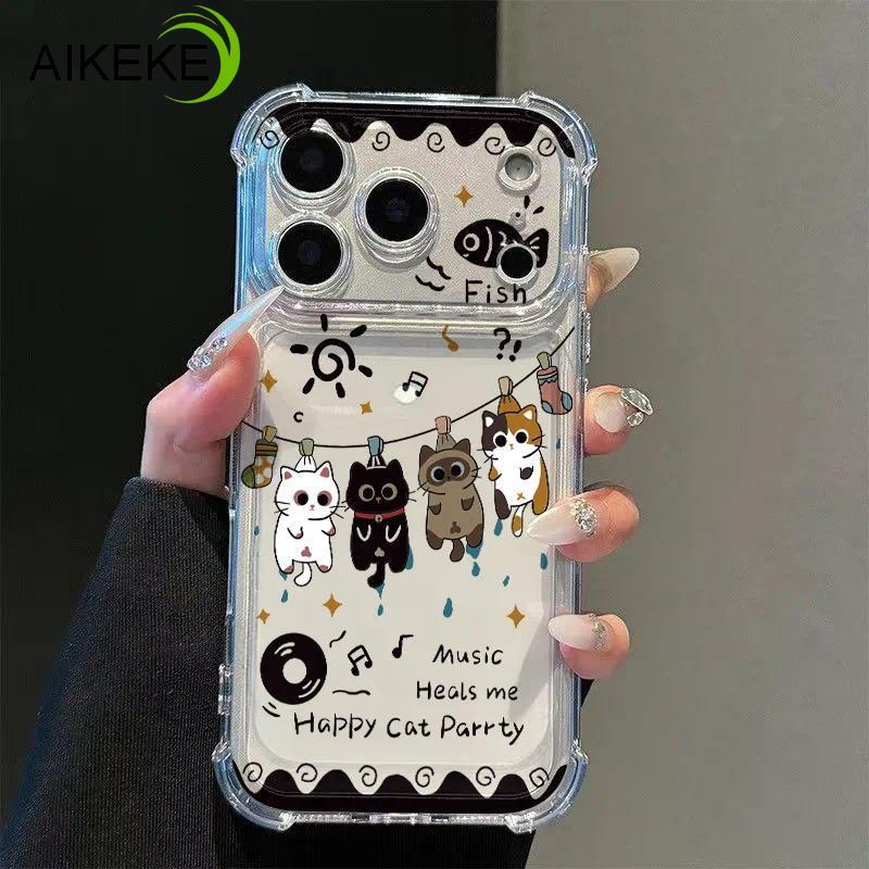 แมวน่ารักดอกไม้ล้างสี่มุมเคสโทรศัพท์สําหรับ Huawei Mate 80 Pro Max 70 RS 60 Pro Plus 50E 50 40 Pro Plus 40E 30E 30 20 10 Pro Lite 20X 9 5G 4G กันกระแทกปกอ่อน