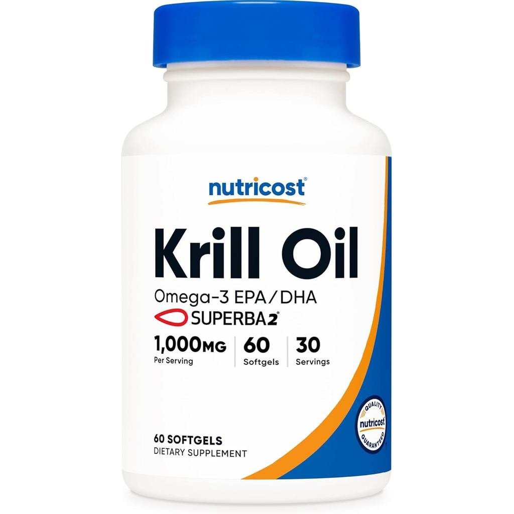 Nutricost Krill Oil 1000mg 60 Softgels Omega3 EPADHA Krill Oil พร้อม erbakrill