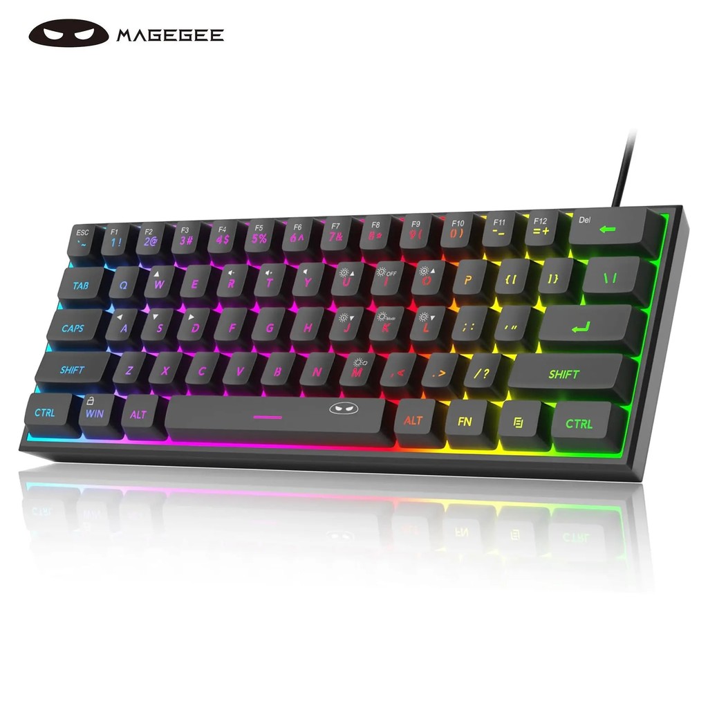 MageGeeMini60% Gaming Keyboard, RGB Backlight 61-Key Ultra-Compact Keyboard, TS91 Ergonomic Mechanic