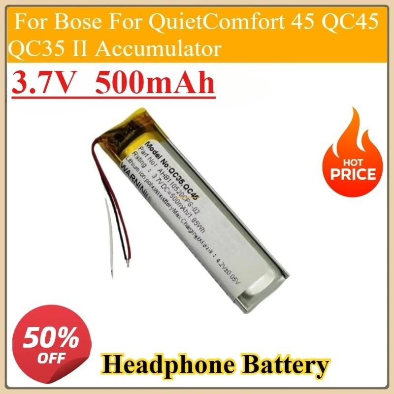 ใหม่ 500mAh แบตเตอรี่ทดแทนสําหรับ Bose สําหรับ QuietComfort 45 QC45 QC35 II Accumulator 3 สาย
