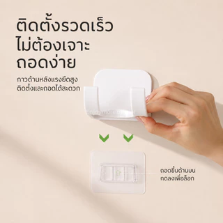 Enjoymore ที่แขวนไดร์เป่าผม ติดผนัง ไม่ต้องเจาะรู แข็งแรงทนทาน ประหยัดพื้นที่ (ดีไซน์มินิมอล)
