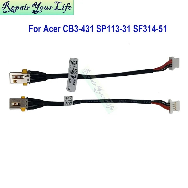 แล็ปท็อป DC Power Jack สายชาร์จสําหรับ Acer Chromebook 14 CB3-431 SP113-31 Swift SF314-51 41 P4GCR 1