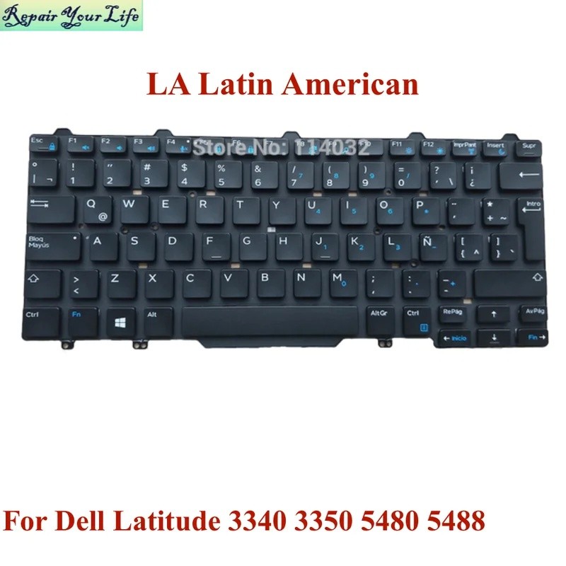 แป้นพิมพ์ภาษาฝรั่งเศสแบบละตินสําหรับ Dell Latitude 3340 3350 5480 5488 797YM 0797YM 0FTTYH LA Teclad