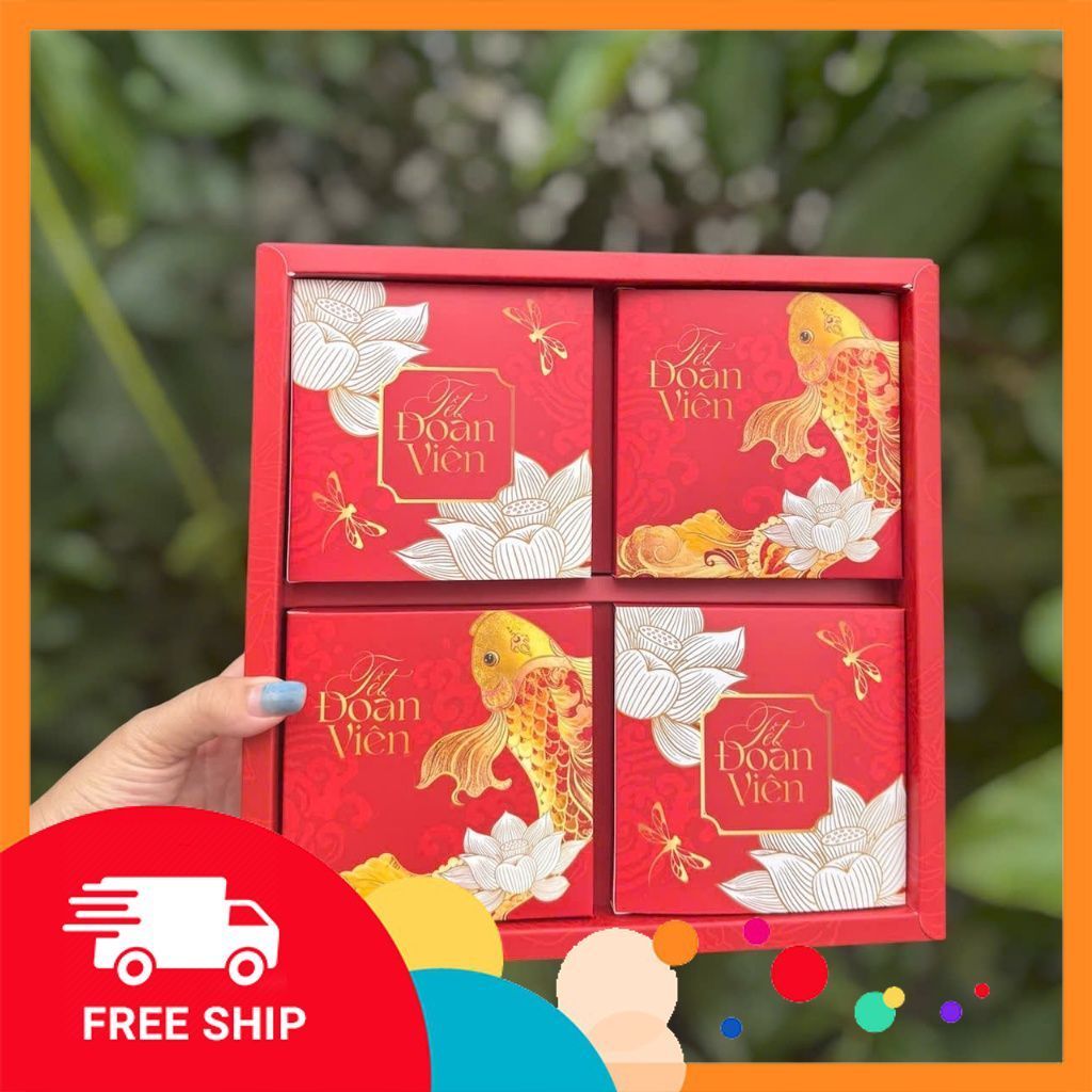 RETAIL 4-CAKE CARP REUNION MOONCAKE BOX – BOX (CAKE NOT INCLUDED)