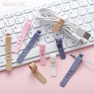 10ชิ้น ซิลิโคนผู้จัดการลวด การผูกมัด ที่เก็บสายเคเบิลออแกไนเซอร์ 3 หลุมปรับสายไฟสําหรับสายเคเบิลข้อมูลหูฟัง