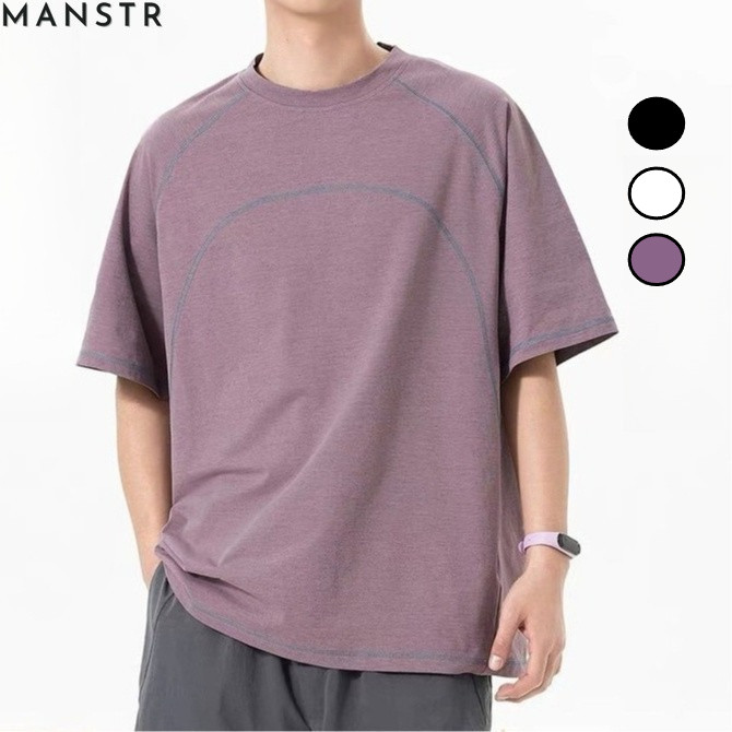 เสื้อยืดออกกำลังกายผู้ชาย เสื้อยืดคอกลม ทรงโอเวอร์ไซส์ ดีไซน์ ผ้าไมโครแห้งเร็ว ระบายอากาศดี ไม่ต้องรีด เสื้อแฟชั่นชาย M-3XL ราคาถูก คุ้มค่า