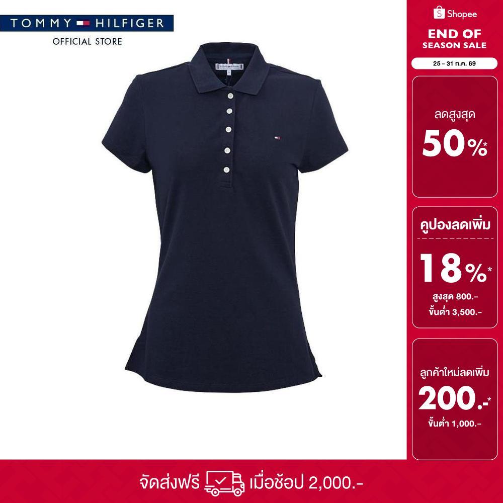 Tommy Hilfiger เสื้อโปโล ผู้หญิง รุ่น XW0XW02860 DW5 - สีน้ำเงิน ทรง Slim