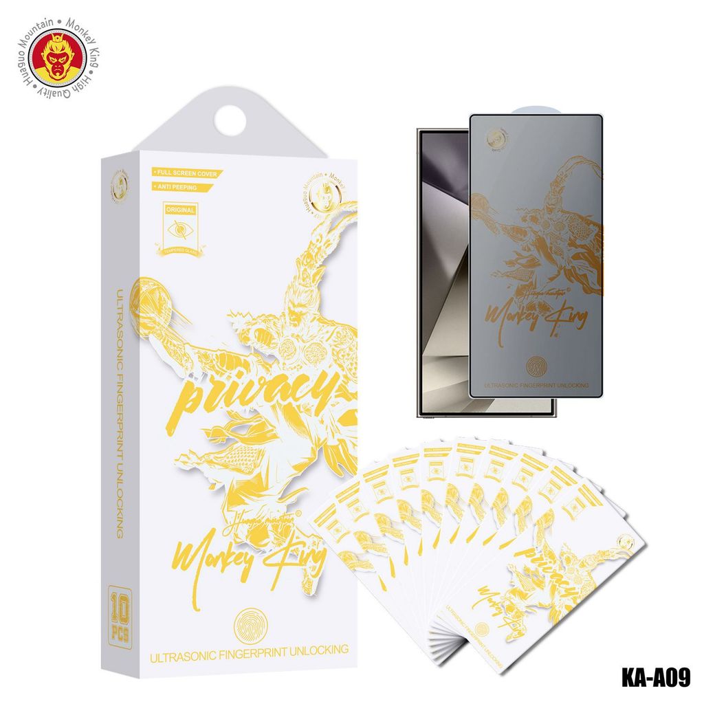 KA - A09 1 กล่อง CONTAINS 10 ชิ้น TEMPERED GLASS ANTI SPY MONKEY KING สําหรับ SAMSUNG
S21 S21+ S22 S