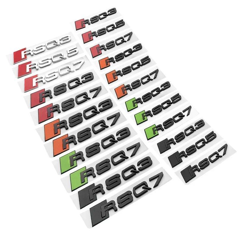 3 ซม./3.7 ซม.พลาสติก ABS รถด้านหลังสติกเกอร์สําหรับ Audi Sline RSQ3 RSQ5 RSQ7 RSQ8 โลโก้ Trunk Badge