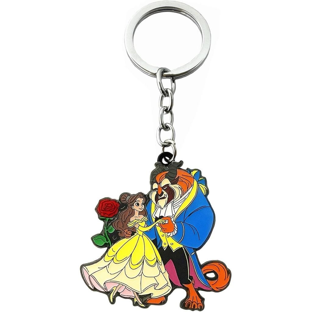 TV Movies Belle Princess Beauty Beast พวงกุญแจโลหะผสมสังกะสีสําหรับผู้หญิงและผู้ชาย Corlorful S0IZ