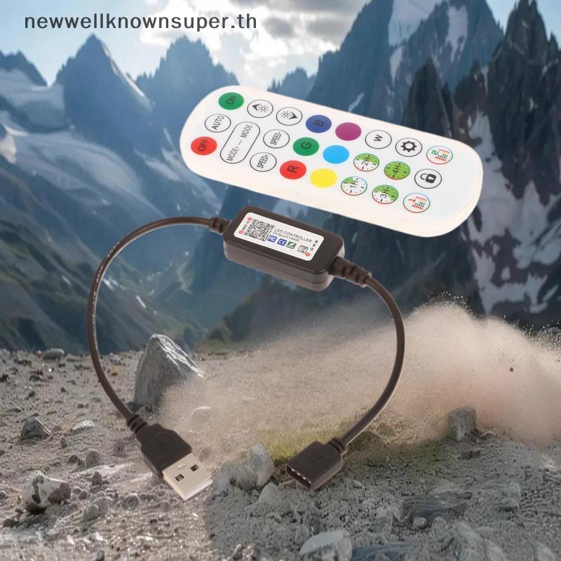 ใหม่ 1 ชุด RGB LED Strip Connector,APP Control,5V-24V USB,Music Controller SUPER