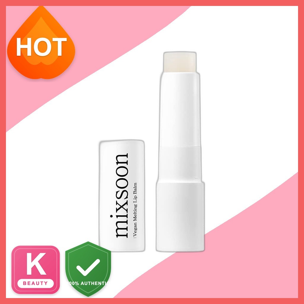 [Mixsoon] Vegan Melting Lip Balm (Clear) 4.1g / ลิปบาล์มเกาหลี / สูตรละลาย / ของแท้ 100% โดย Unnies 