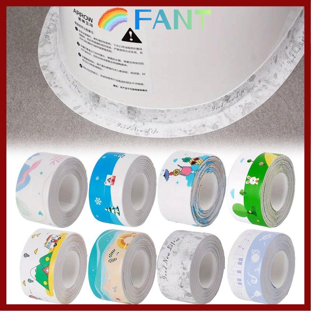 FANT Caulk เทป, 3.2 เมตร/ม้วน PVC ตะเข็บเทปกาว, Professional Self กาวกันน้ํา Anti-Mildew Shower Tile