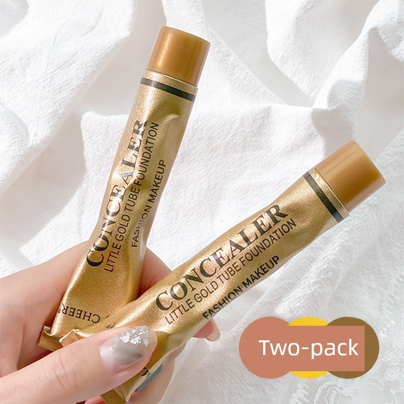คอนซีลเลอร์ concealer Small Golden Tube Concealer Liquid Female Pen Giant Cover Acne Marks Spots Fac