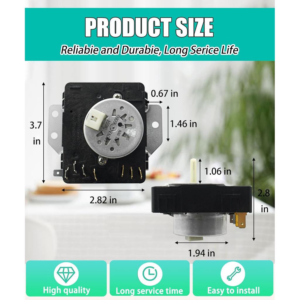 W10185975 WPW10185975 จับเวลาเครื่องเป่าเหมาะสําหรับ Whirlpool Kenmore เครื่องเป่าผมจับเวลาเปลี่ยน W