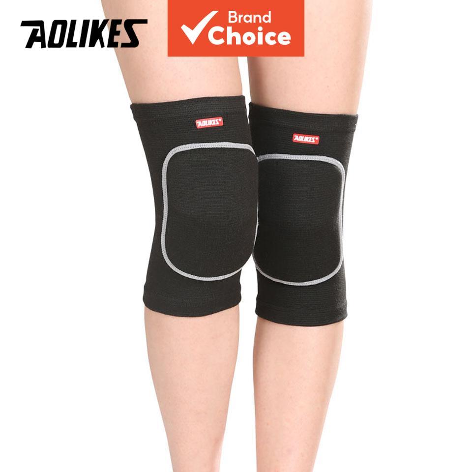 Aolikes 1 คู่เทนนิสโยคะกีฬารองเข่าฟิตเนสฟุตบอลเต้นรําฟองน้ําหนารั้งสนับสนุน