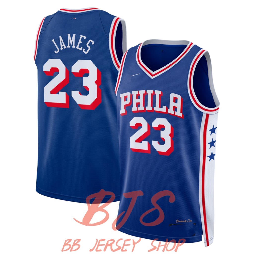 Hot pressedNew76ers 23 James Basketball Jerseys Black Jersey