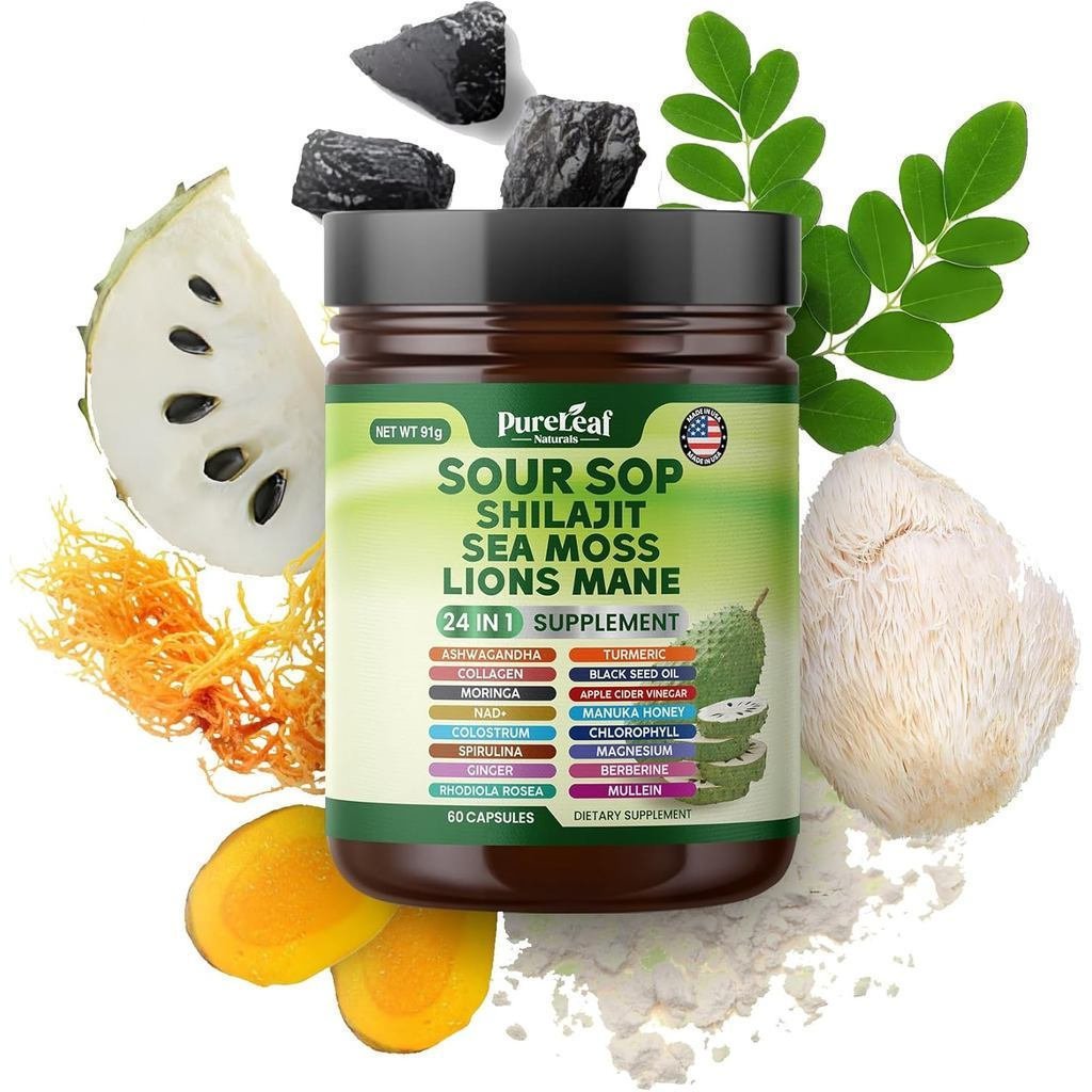 Wujiaguo Propolis Seaweed Mane Grass 24 in 1 ประกอบด้วย Ayurvedic Grass Rhodiola Ginger คอลลาเจน ขมิ