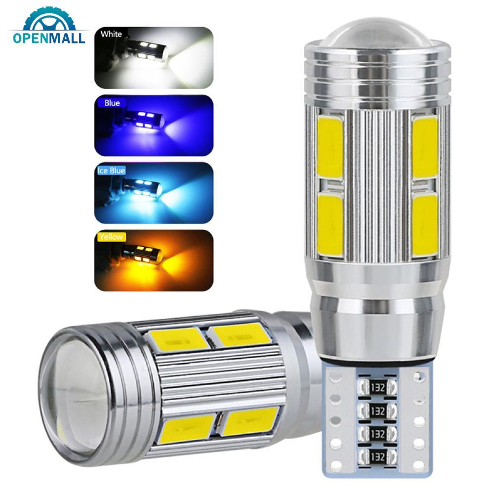 OPENMALL 2 ชิ้น T10 รถ W5W 5730 10SMD หลอดไฟ Led ไฟสัญญาณย้อนกลับโคมไฟอ่านหนังสือ 12 โวลต์ 6500 พัน 