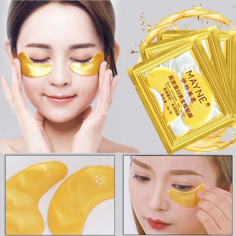 ขายร้อน #[ของแท้แบรนด์] Gold Collagen Eye Patch Mask Eye Circles Eye Bags ลบริ้วรอย Mask Crows Tail 