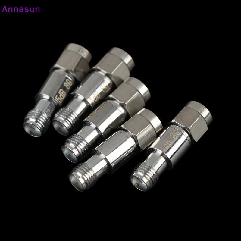 Annasun DC ถึง 8GHz SMA Attenuator Coaxial ไฟคงที่ 2W 1dB 2dB 3dB 4dB 5dB สําหรับระบบปรับแต่งเสาอากา