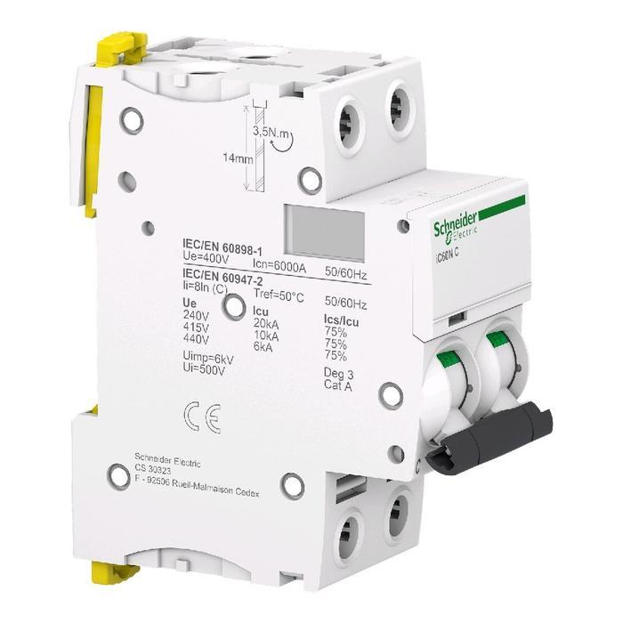MCB IC60N 2P 20A 6KA A9F74220 SCHNEIDER