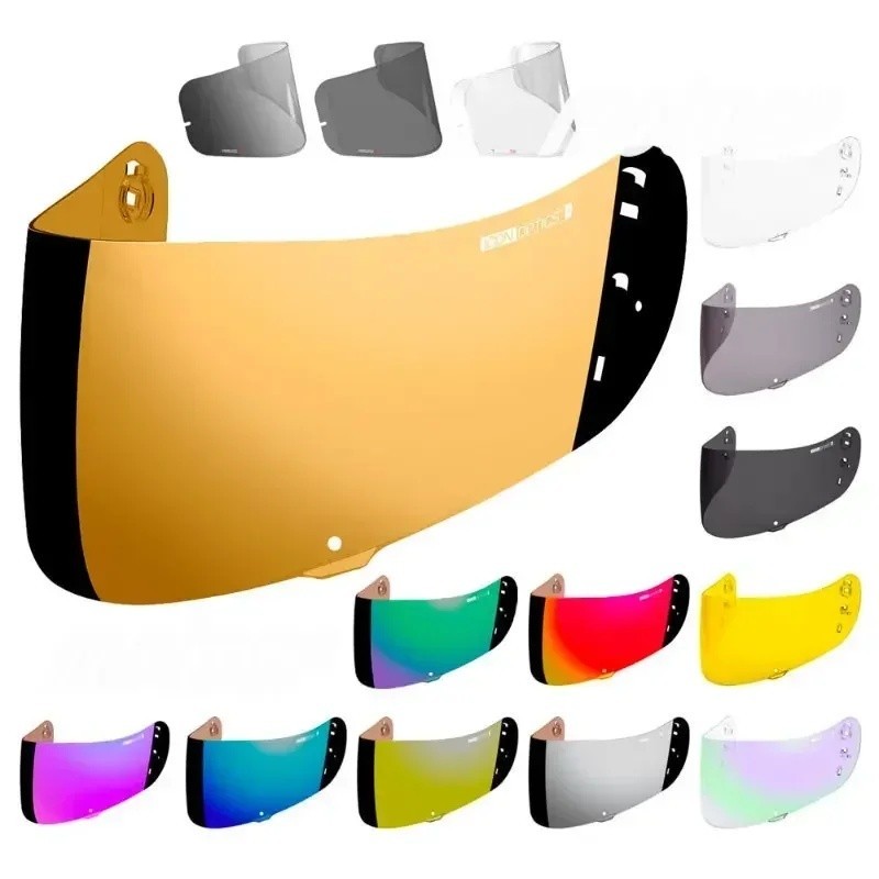 Optics Shield ICON IC-04 Airframe Pro Airmada Airform หมวกกันน็อค Visor สีฟ้า Iridium RED CHROME