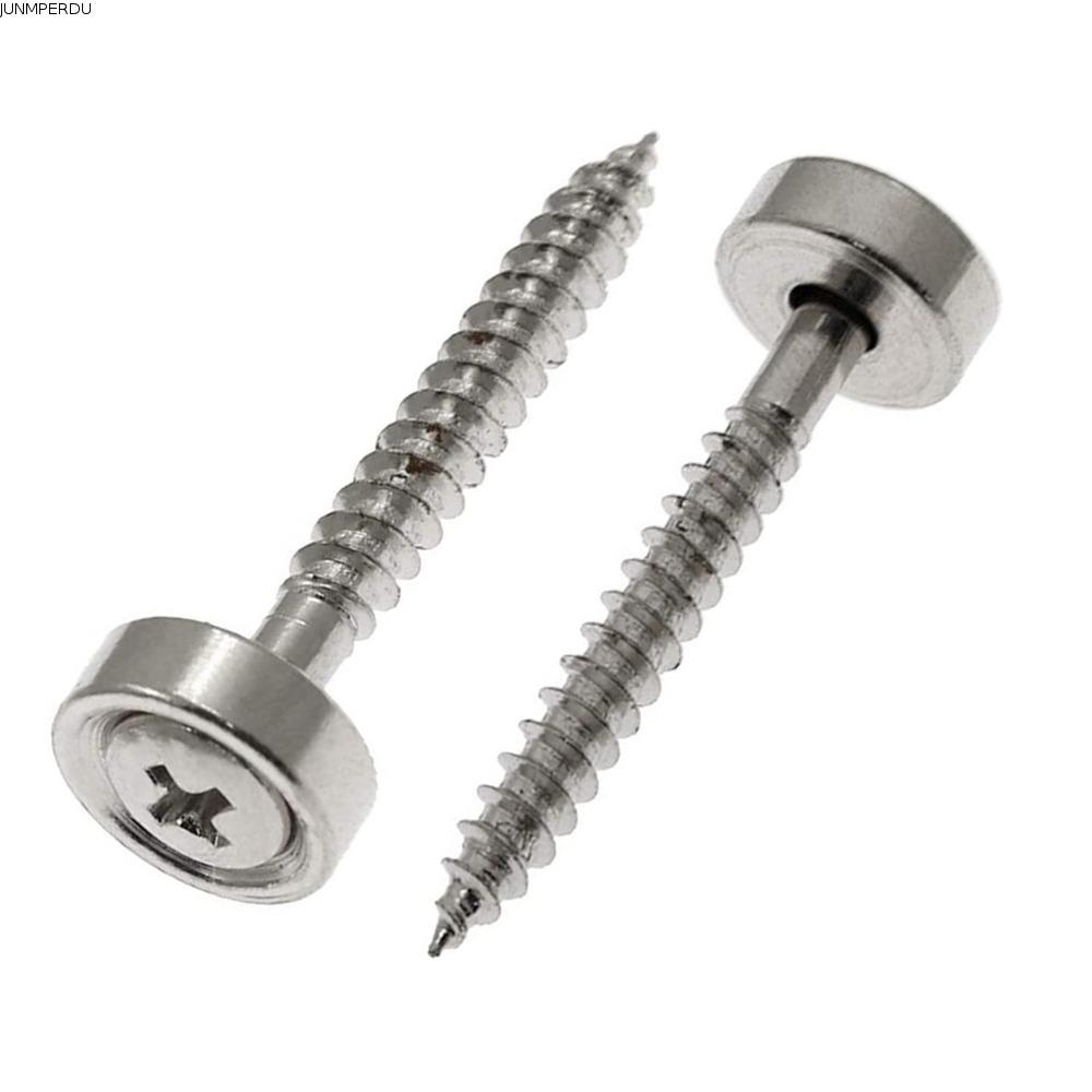 JUNMPERRD 4PCS กีตาร์คอ Joint Bushings, Silver โลหะกีตาร์คอสกรู, Professional คอ Joint Ferrules สลัก