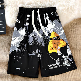 DK HOME กางเกงขาสั้นลำลองเเฟชั่น ลายใหม่ ยอดฮิต เอวยางยืด+เชือกผูก มี3 สีให้ได้เลือก เอวฟรีไซร์28-44 QC-DK8035