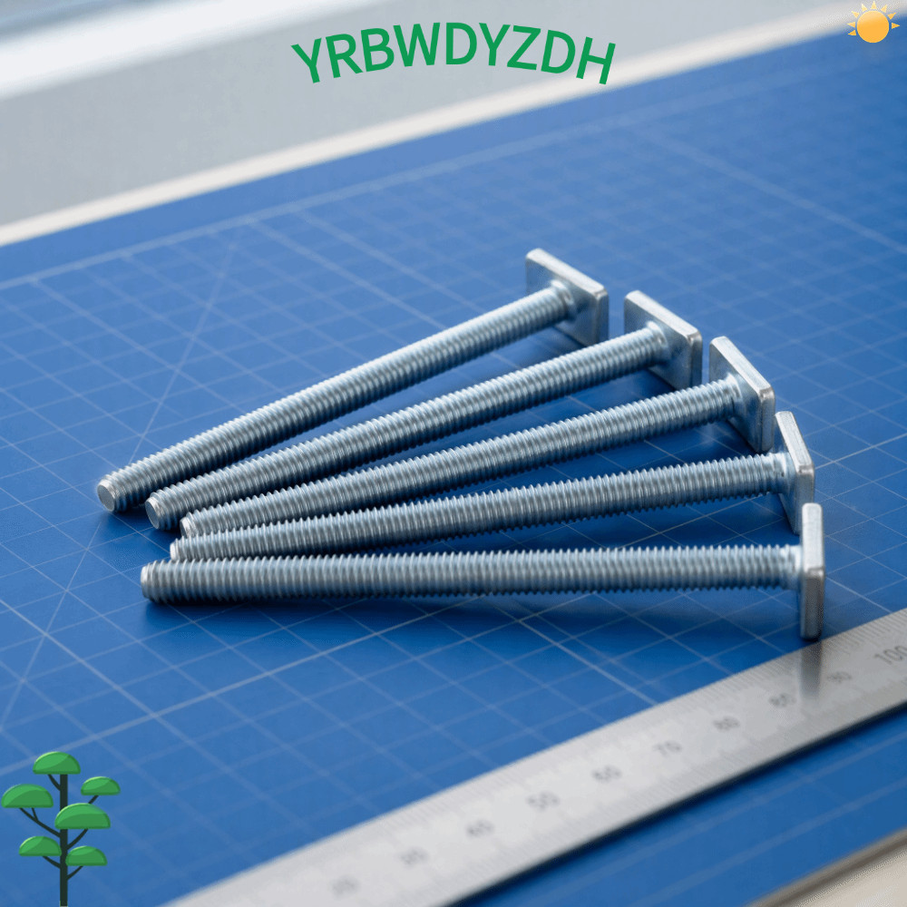 CRBWDK 5 ชิ้น T Slot Bolts, 100 มม.ความยาว M8 ขนาดเกลียว T Nuts สกรูเลื่อน, Precision T Track Fasten