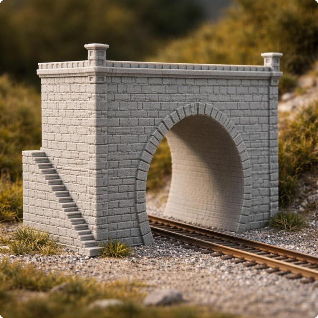 [zcinns] N Scale Tunnel Entrance ที่สมจริง N Scale Tunnel Entrance ดีเทลเสร็จสิ้นหิน Wall Bridge สํา